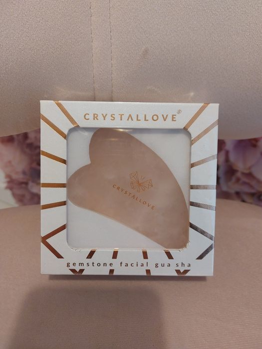 Płytka gua sha kwarc różowy masażer crystallove