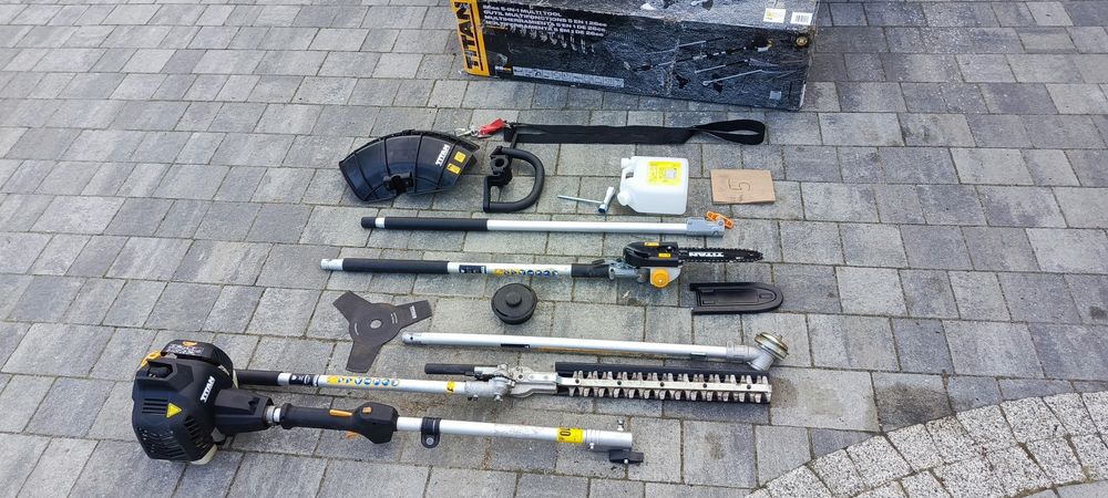 Titan 5w1 spalinowe nożyce do żywopłotu okrzesywarka podkaszarka piła