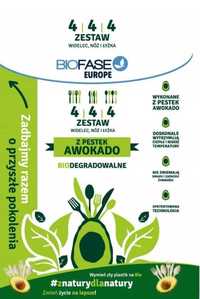 Biofase, sztućce ekologiczne z awokado, nóż, widelec, łyżka, 12 szt.