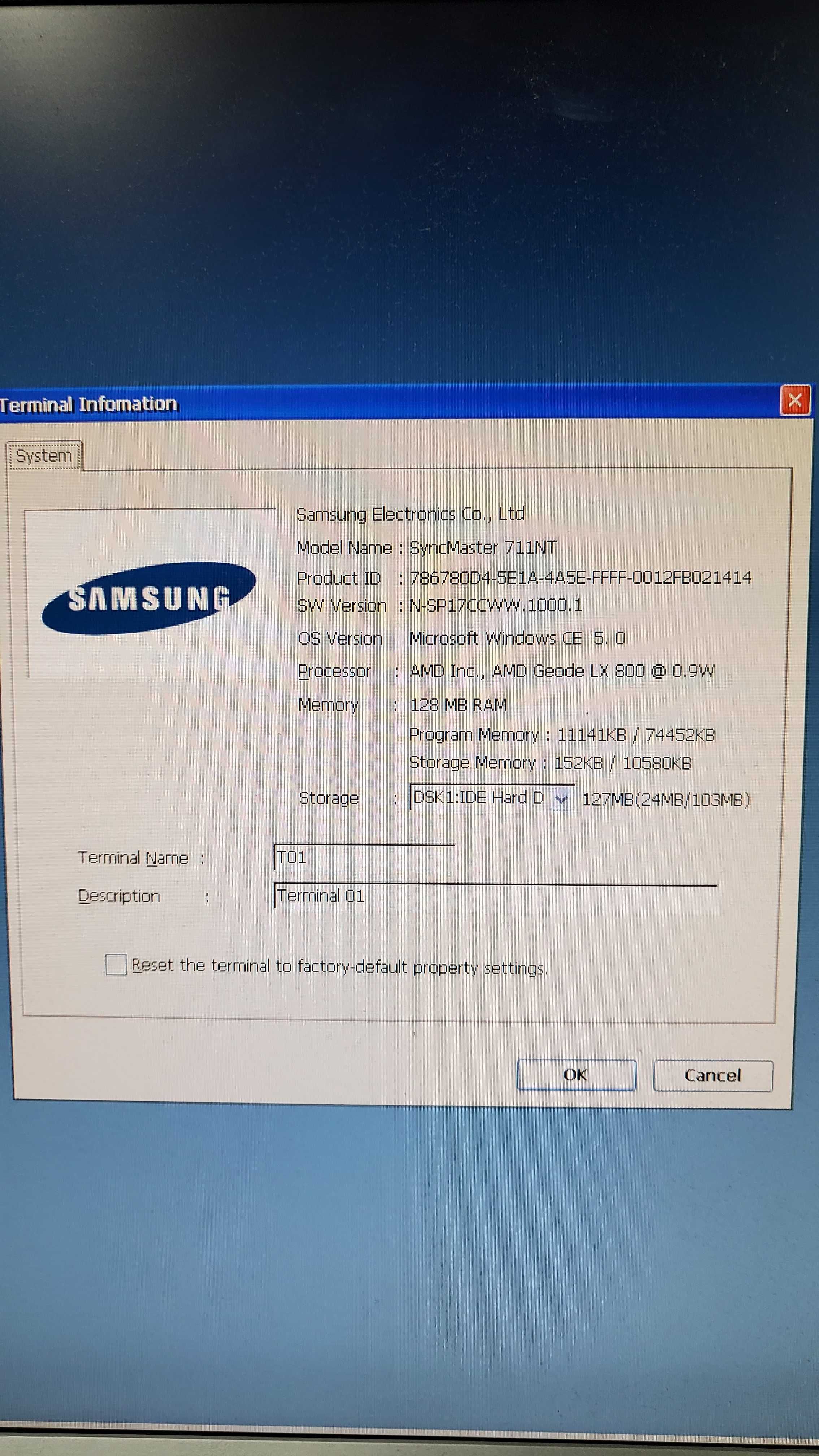 Terminal Samsung SyncMaster 711NT para Remote Desktop