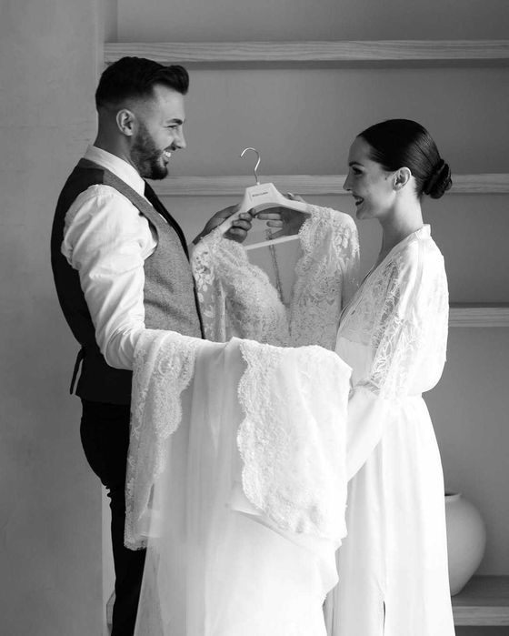 Intimissimi jedwabny śluby szlafrok M/L