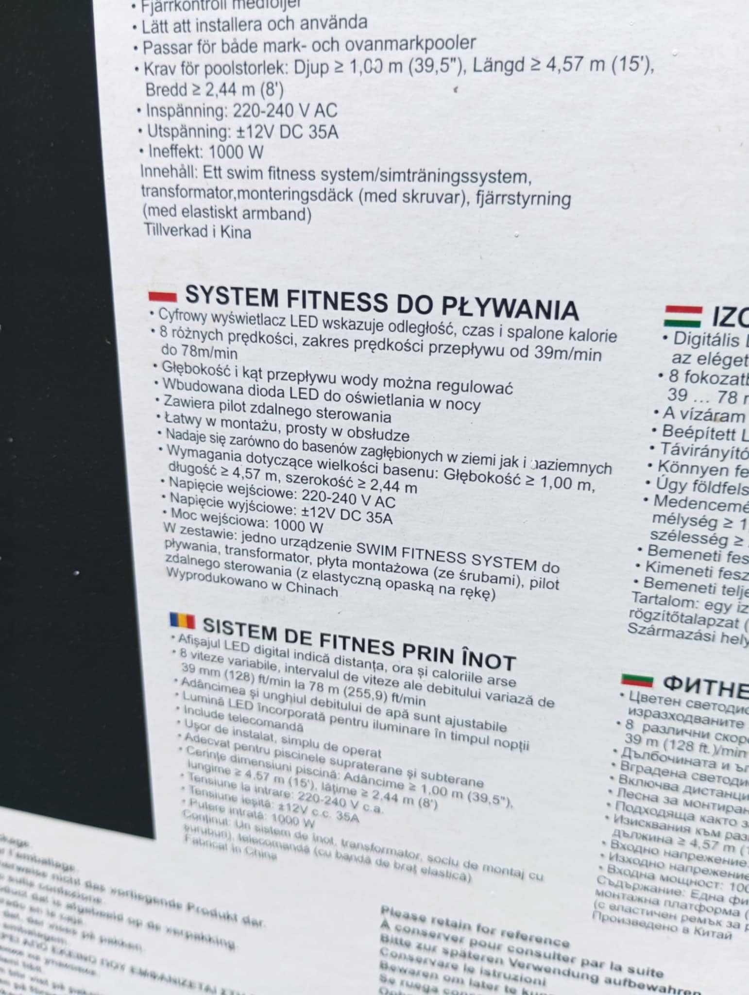 Maszyna przeciwprądowa system fitness BESTWAY SWIMFINITY do basenu