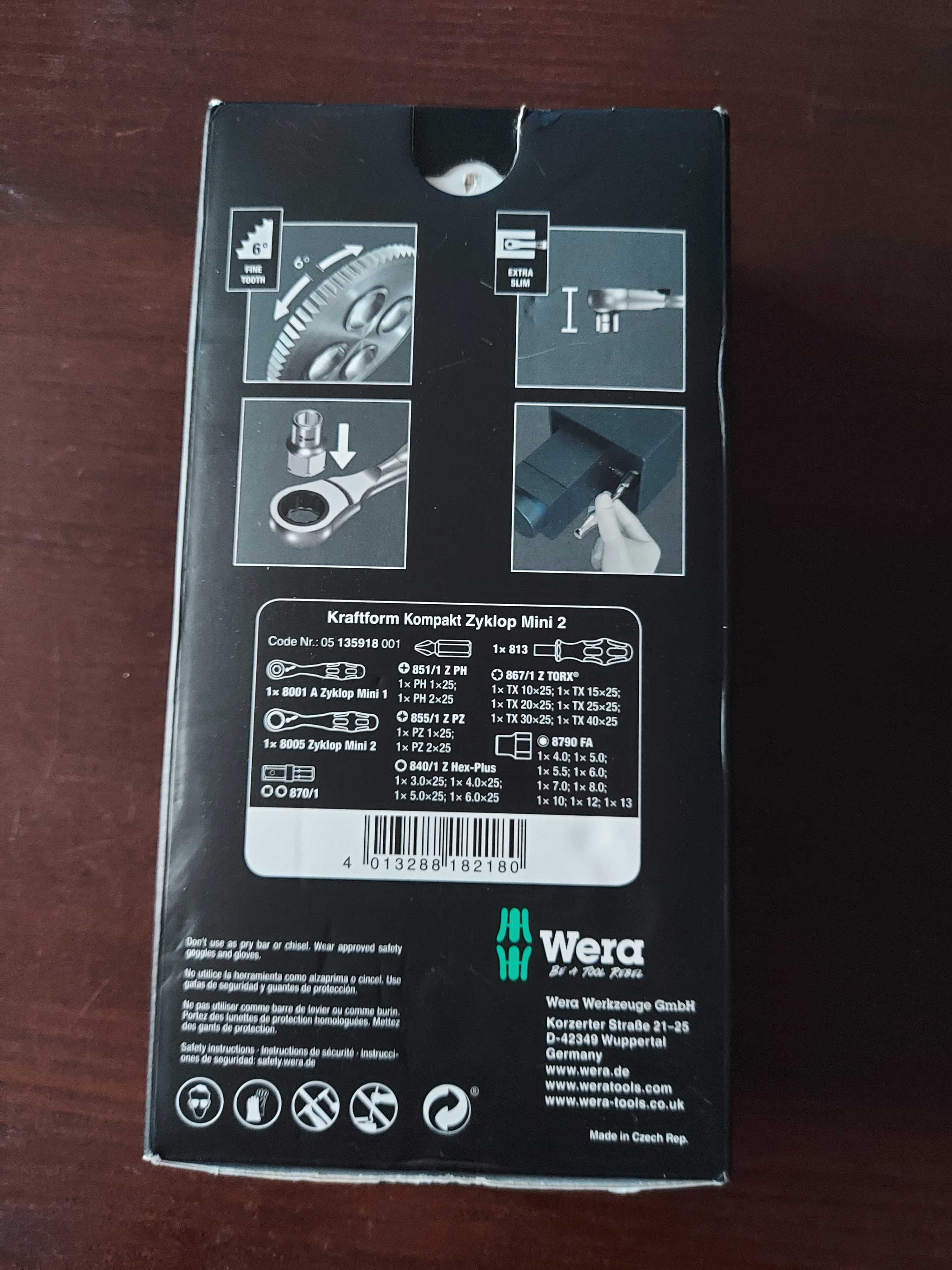 NOWY Zestaw WERA Kraftform Kompakt Zyklop Mini 2 27 elementów ETUI
