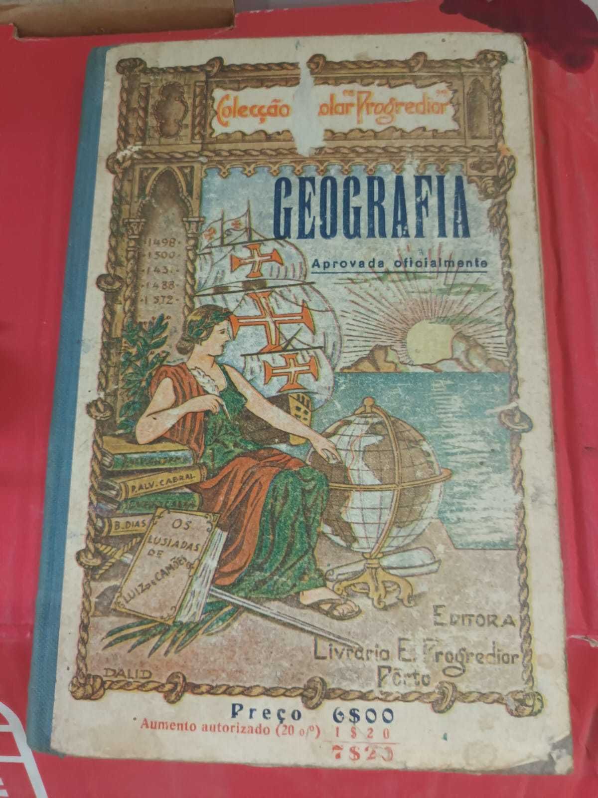 Antigo Livro Geografia Coleção Escolar Progredior