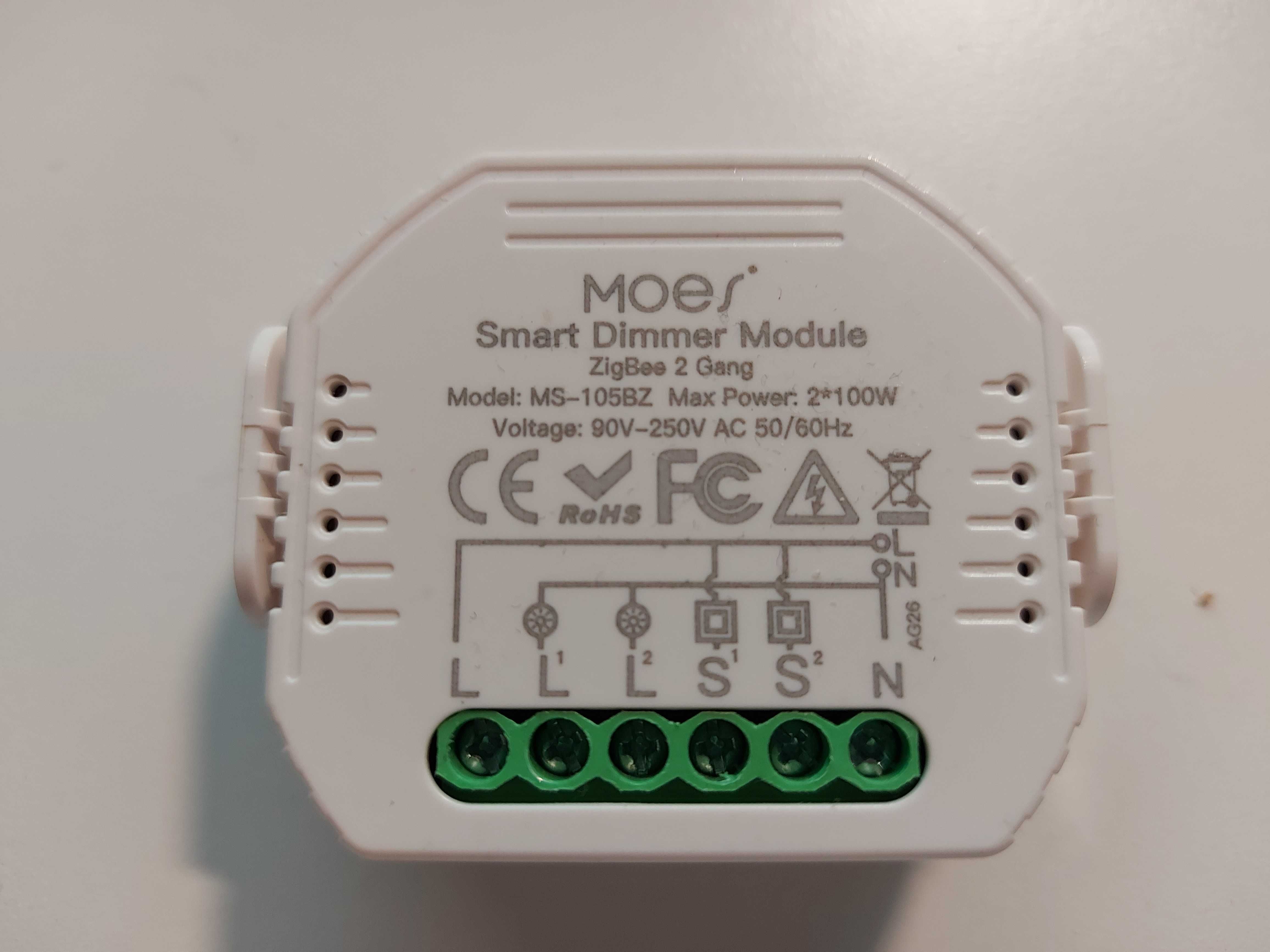 Moes Smart Moduł ZigBee 2 GANG MS-105BZ