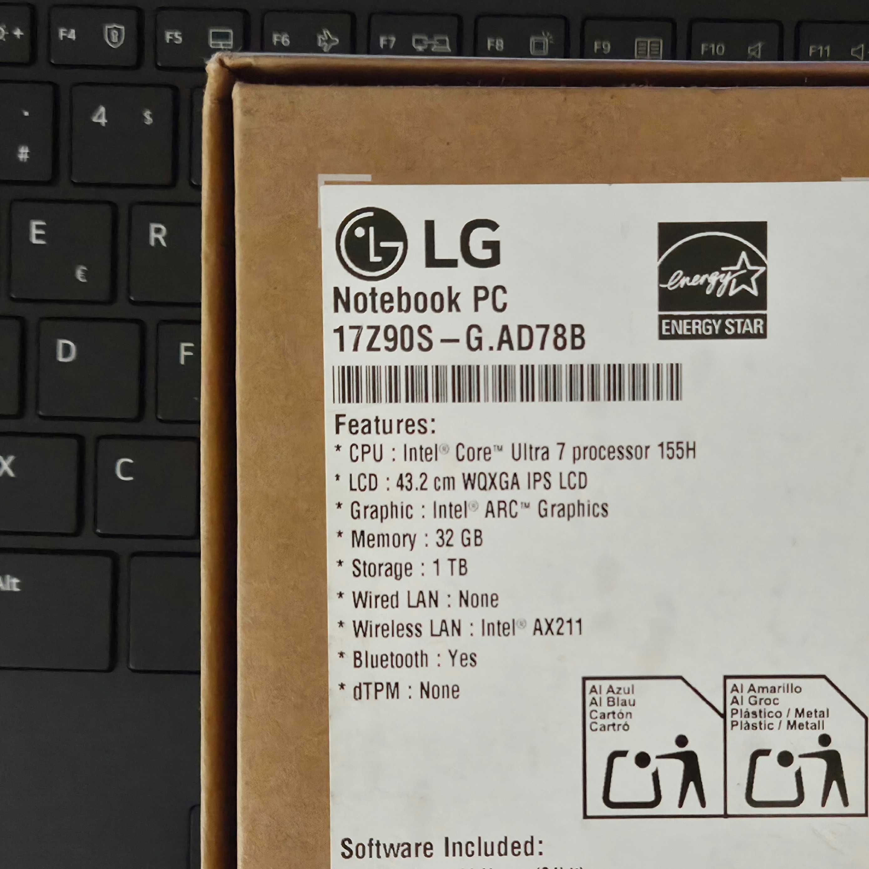 Ноутбук LG gram 17 | Ultra 7 155H | 32GB | 1TB