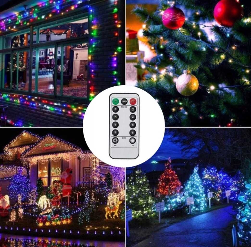 Lampki choinkowe 300led NA PILOTA wielofunkcyjne pilot na choinkę