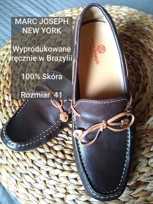 Marc Joseph Made in Brazil Męskie mokasyny, 100% Skóra, Rozmiar 41