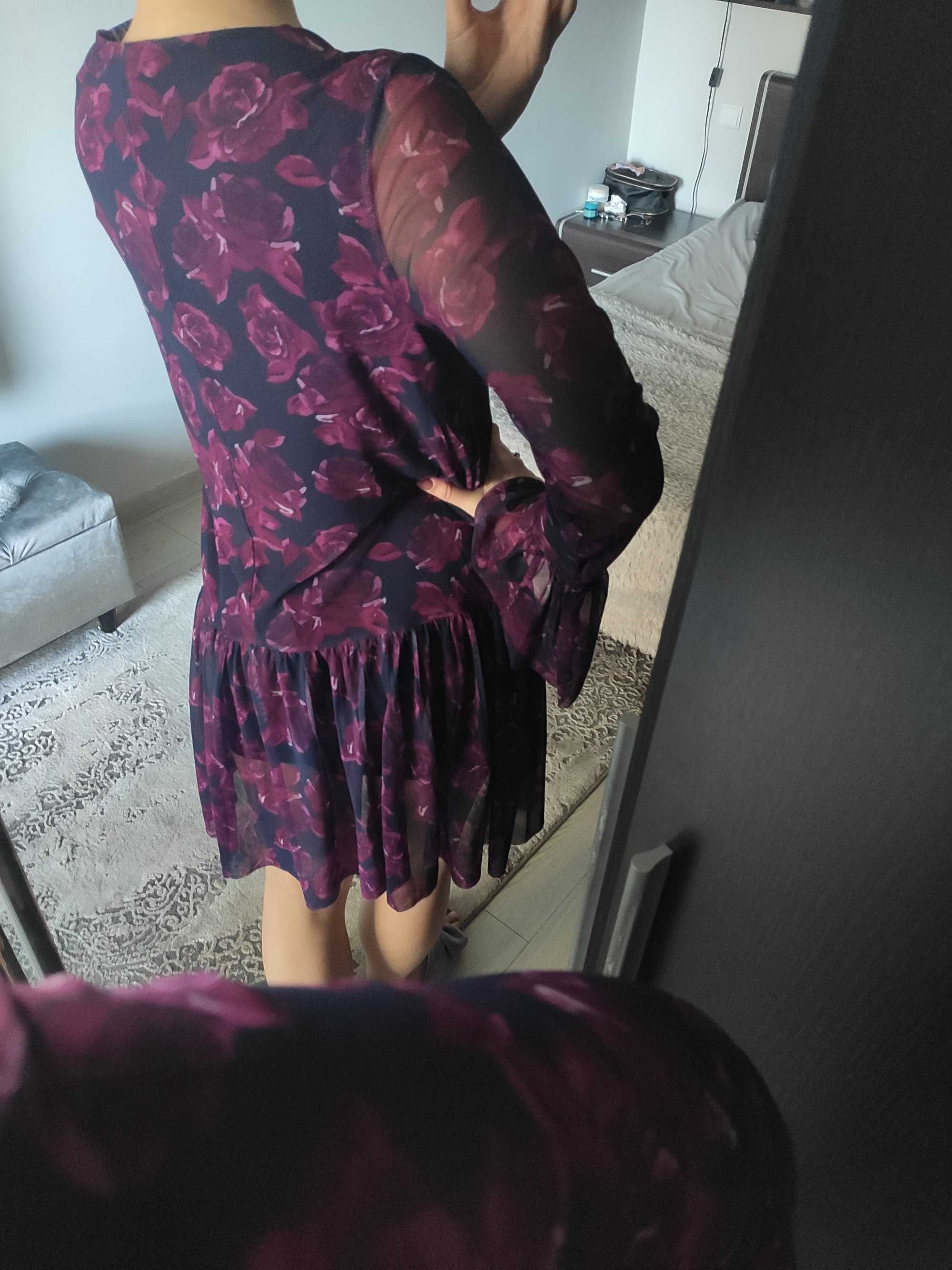 Fioletowa zwiewna sukienka