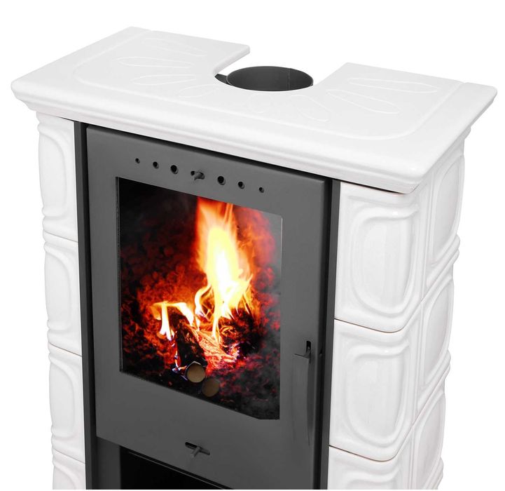 Piec kominek kaflowy koza wolnostojący ELDUR IVORY 11kW