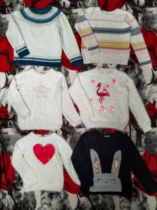 Фірмова,пухнаста,зимова кофта,джемпер,світшот для дівчинки 8-9 р