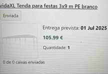 Tenda vida XL para festas 3*9 m PE branco