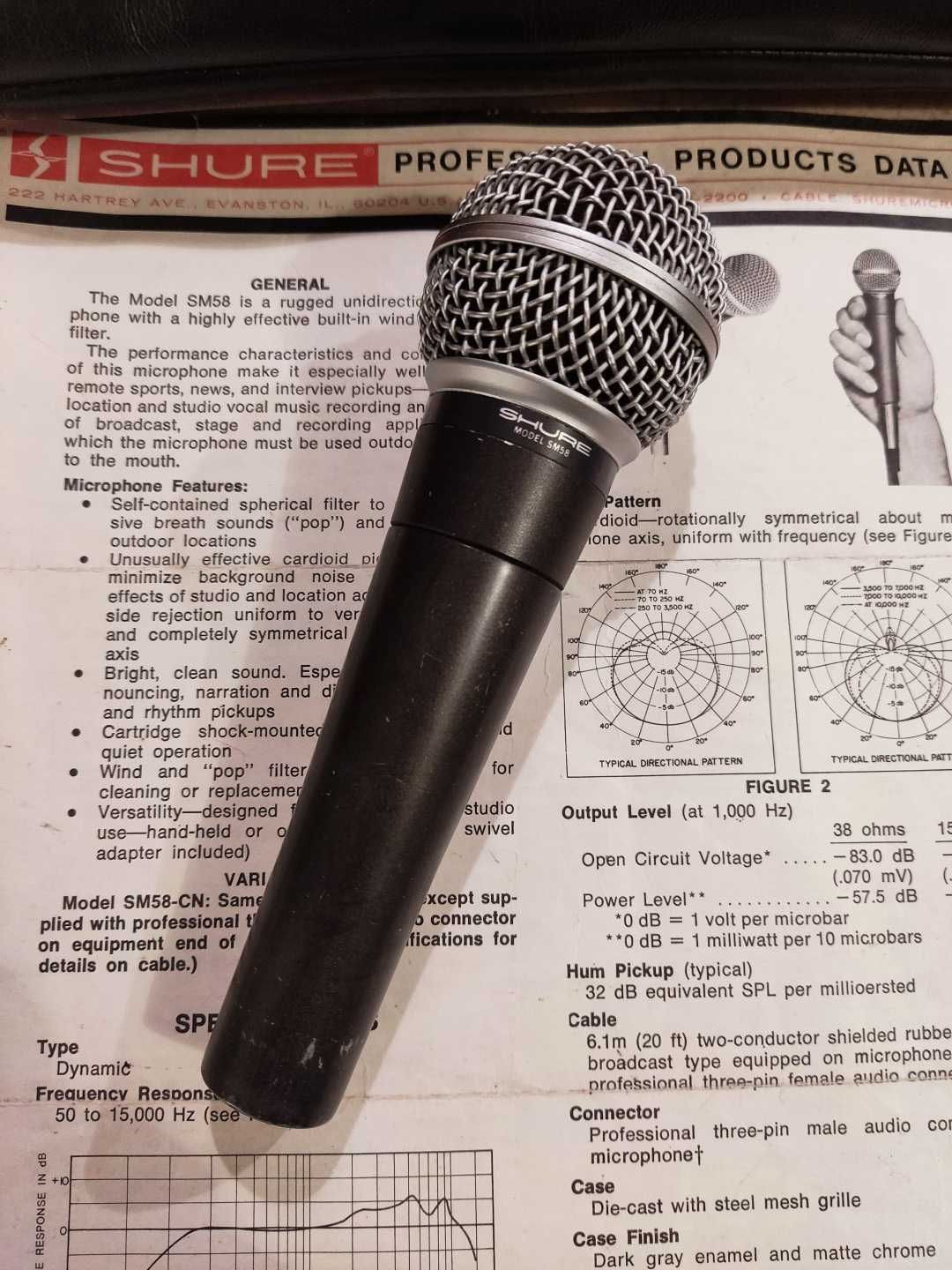 Mikrofon dynamiczny Shure SM58 Vintage. Made in USA, sprawny