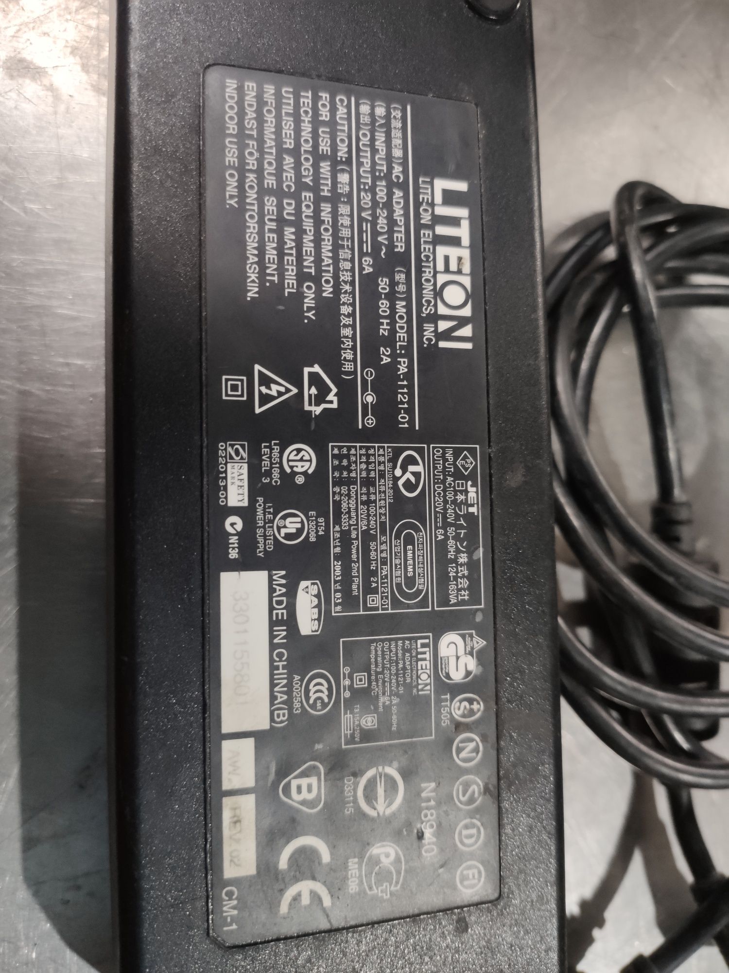 Zasilacz do laptopa LiteOn 20V 6A