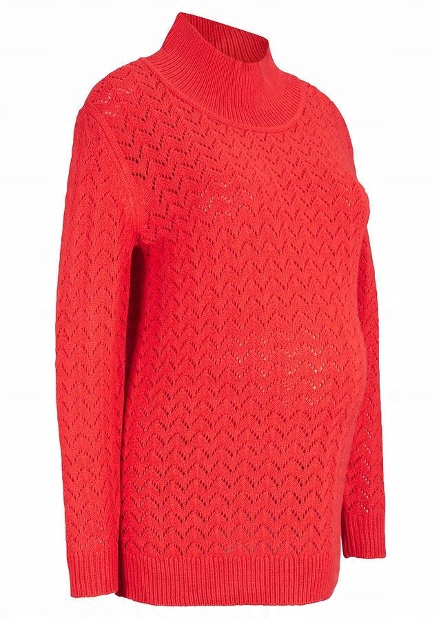 B.P.C sweter ciążowy czerwony ażurowy r.40/42