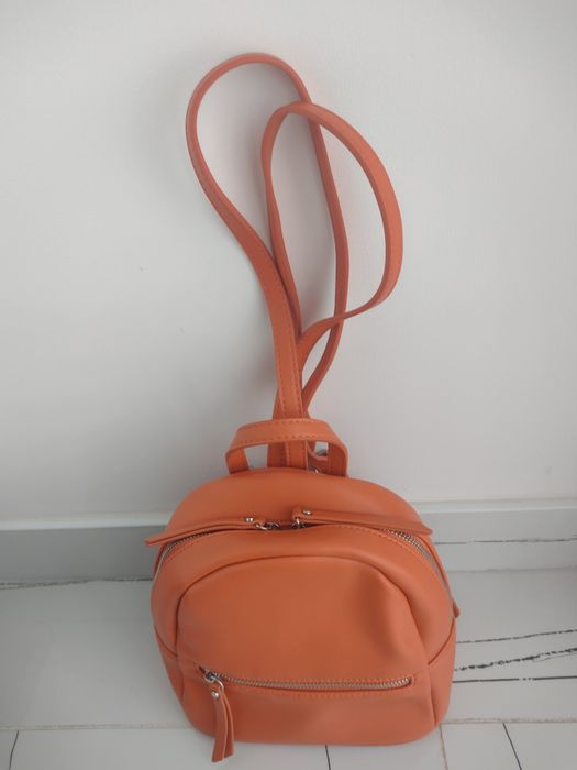 Mohito pomarańczowy mały plecak damski z ekoskóry