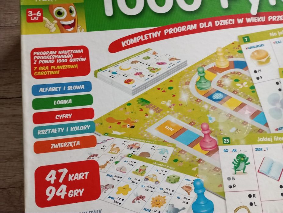 Gra edukacyjna 1000 pytań świecąca i mówiąca marchewka