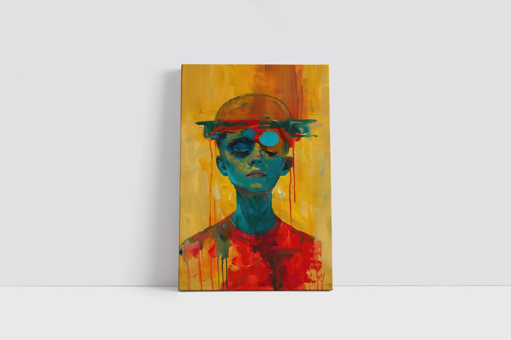 Obraz na płótnie "Abstrakcyjny Portret Mistyczny" 80x120 cm