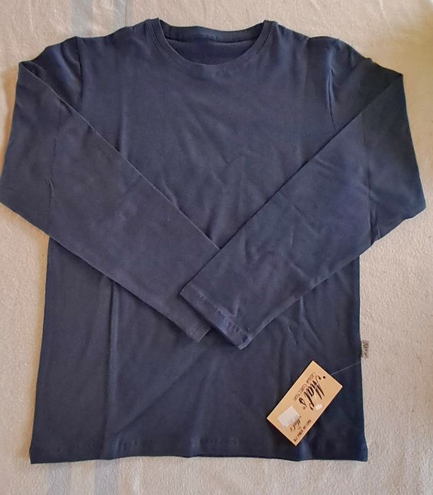 Sweatshirt azul marinho algodao cardado tam M Nova