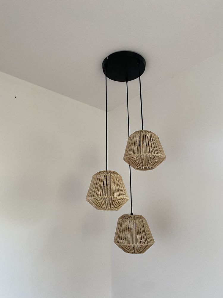 Lampa boho trzy klosze