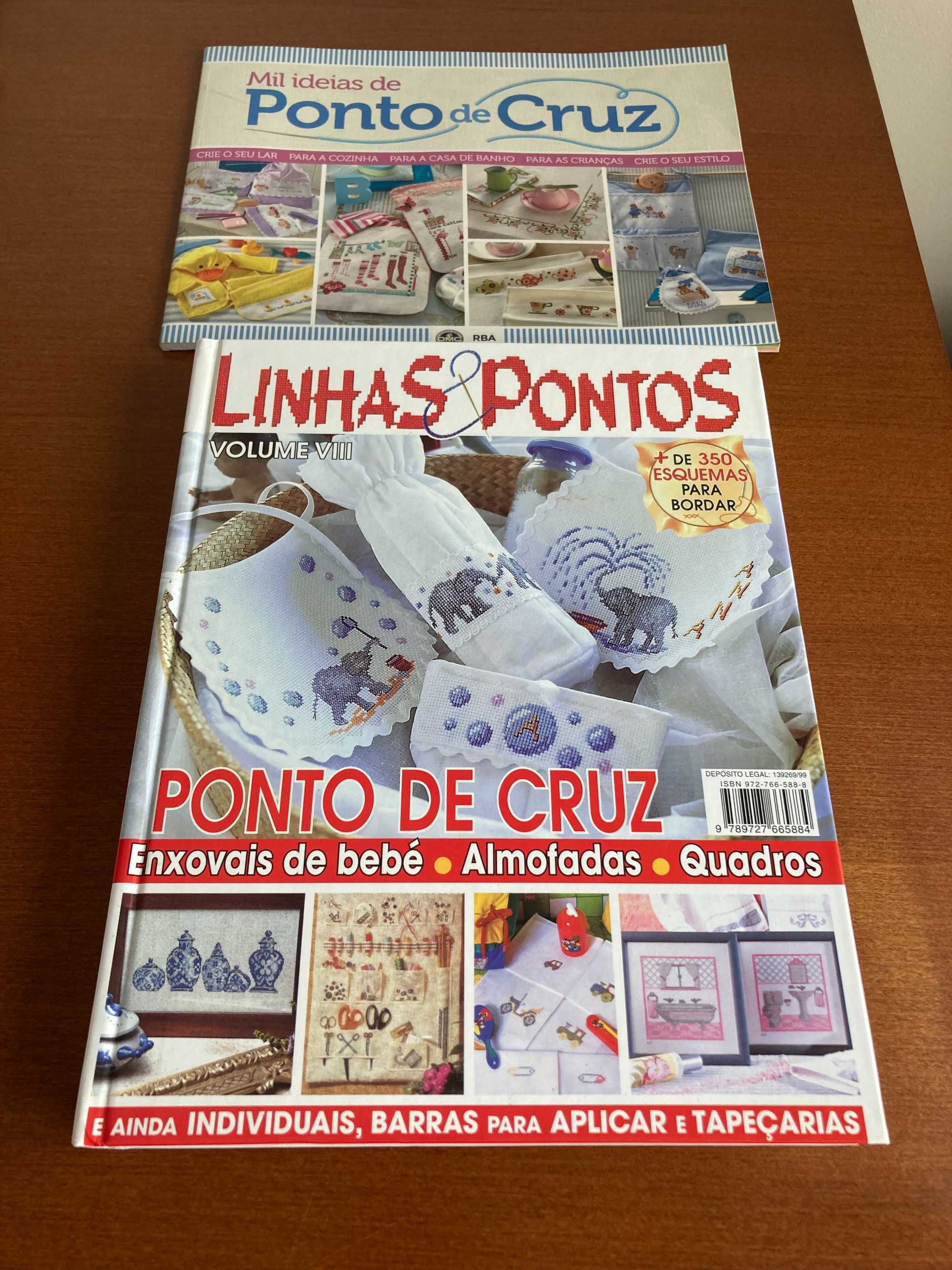 Linhas & Pontos - Ponto de Cruz Vol. VIII e Mil Ideias de Ponto Cruz