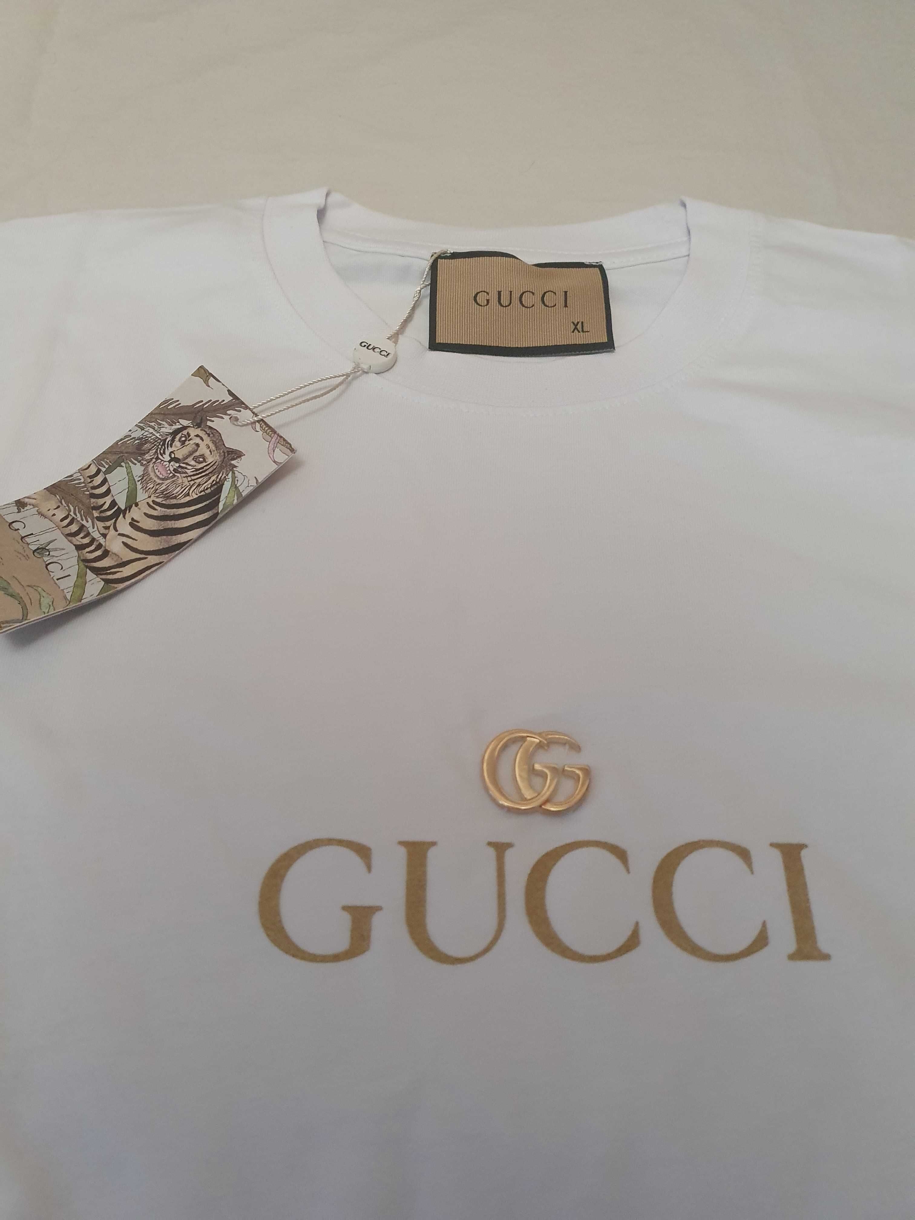 NOWA męska koszulka Gucci t-shirt GG biała XL podkoszulek blaszka