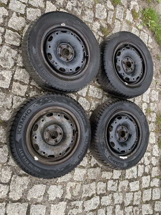 Koła felgi stalowe 5x100 Skoda Fabia vw polo Opony 165/70 r14 2024r