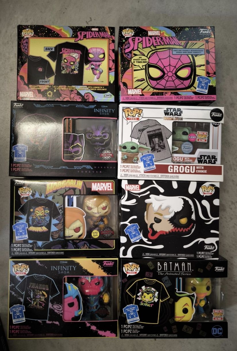 Coleção Funko POP Tee Marvel, Star Wars Spider Man