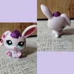 figurka lps Littlest pet shop królik brokat fioletowy