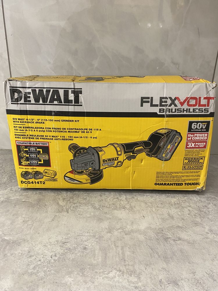 DeWALT DCG414T2 60Vmax FLEXVOLT безщіткова болгарка США