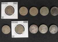 10 moedas de 1 escudo 1927 a 1931 + 1939 a 1946 - Alpaca
