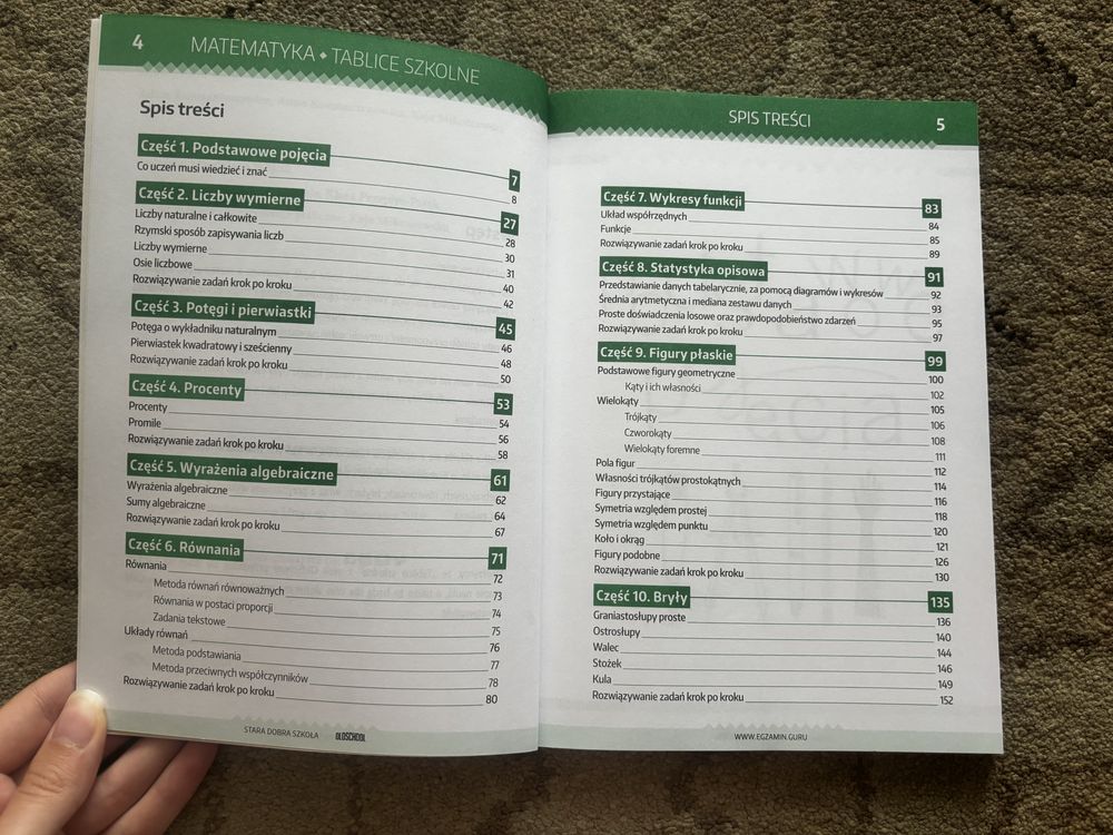 Zestaw: matematyka tablice szkolne i korepetycje ósmoklasisty