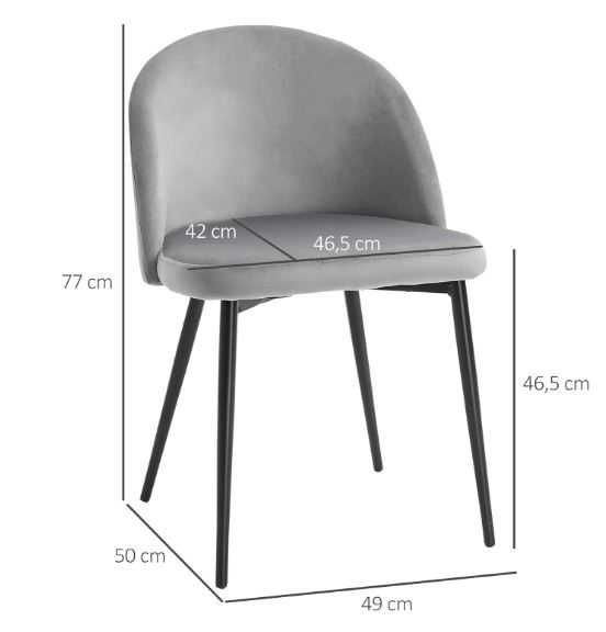 Krzesło Homcom 48 x 59 x 89 cm odcienie szarości