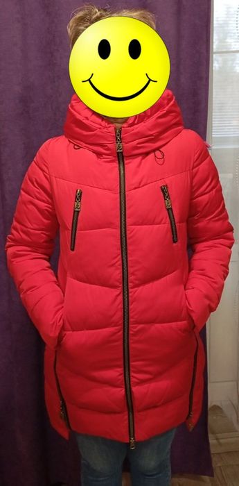 Жіноча,червона ,теплла куртка 46 р