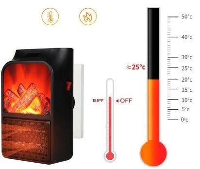 Aquecedor efeito lareira 1000 Watts