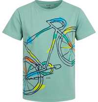T-shirt Koszulka chłopięca 134 Bawełna z rowerem Zielony Endo