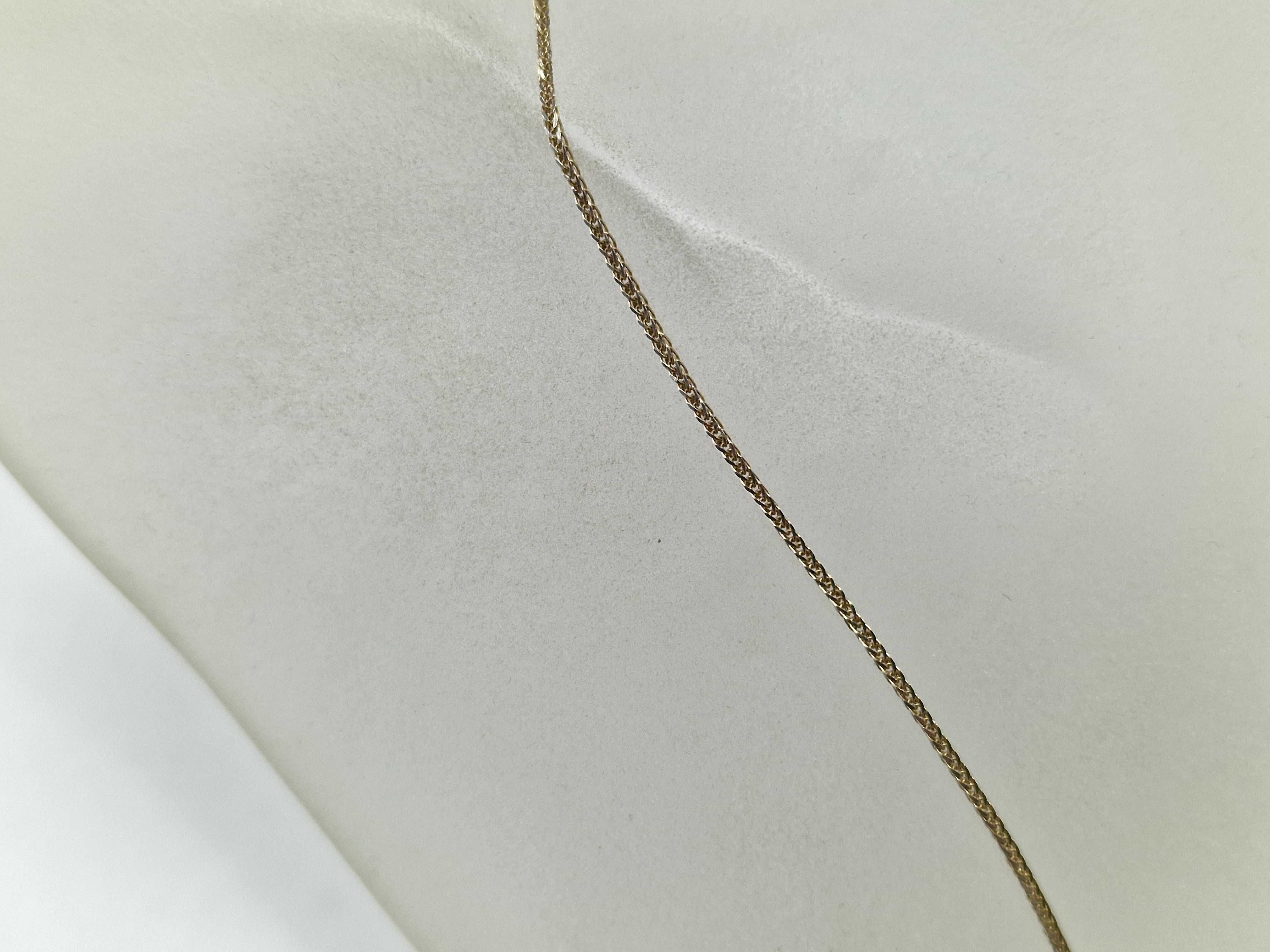 Złoty łańcuszek damski + wisiorek/ 585/ 2.36 g/ 45cm/ 4x Topaz/ od YES