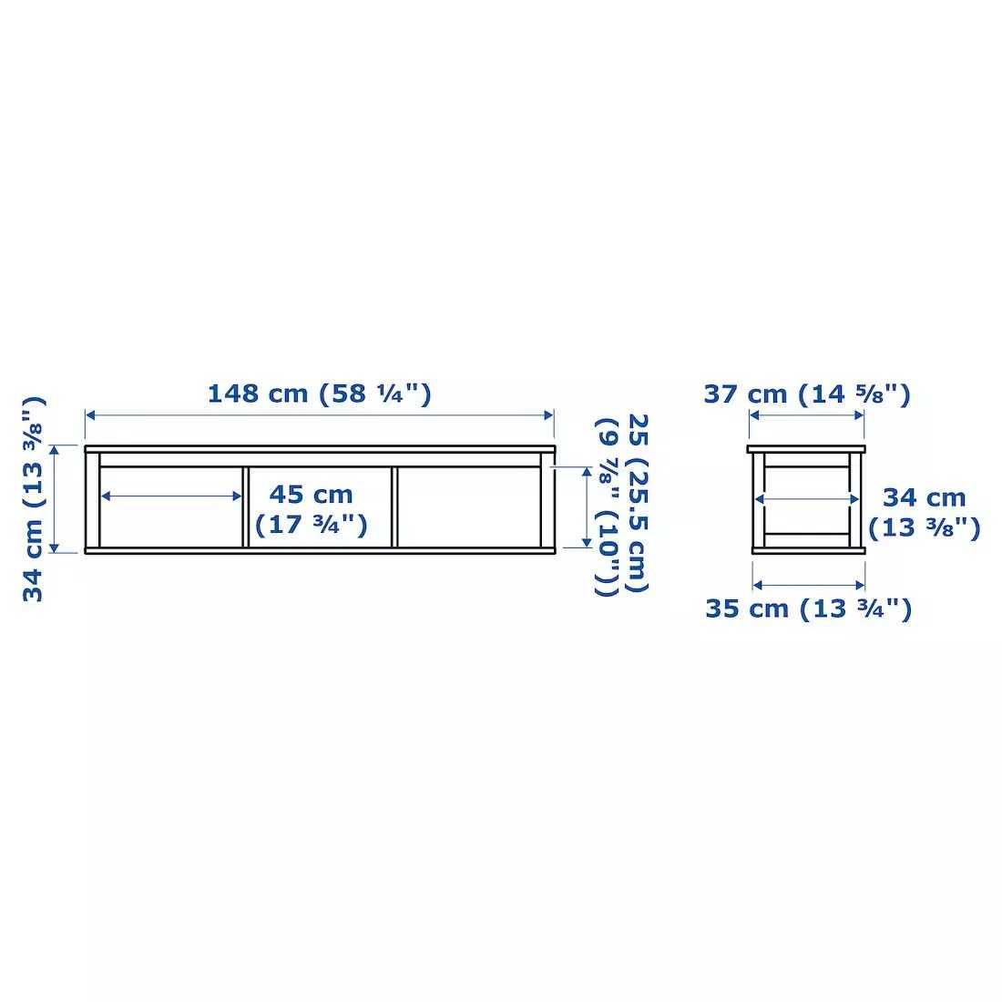 HEMNES Półka ścienna, biała bejca, 148x37 Nowa w kartonie IKea Okazja