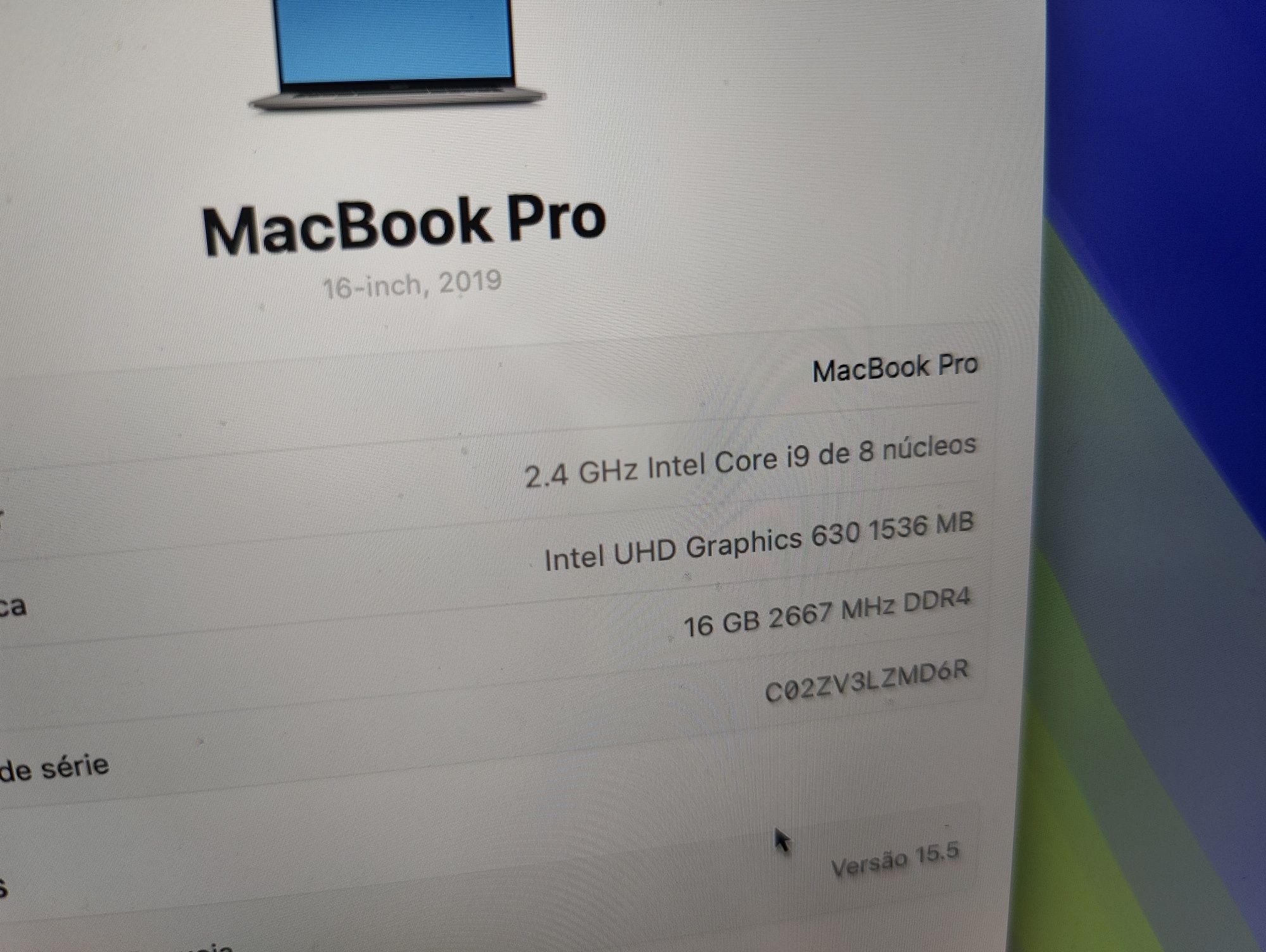 MacBook Pro 16" 2019 i9 2.4GHz 16GB 500GB SSD + Software Pro DJ