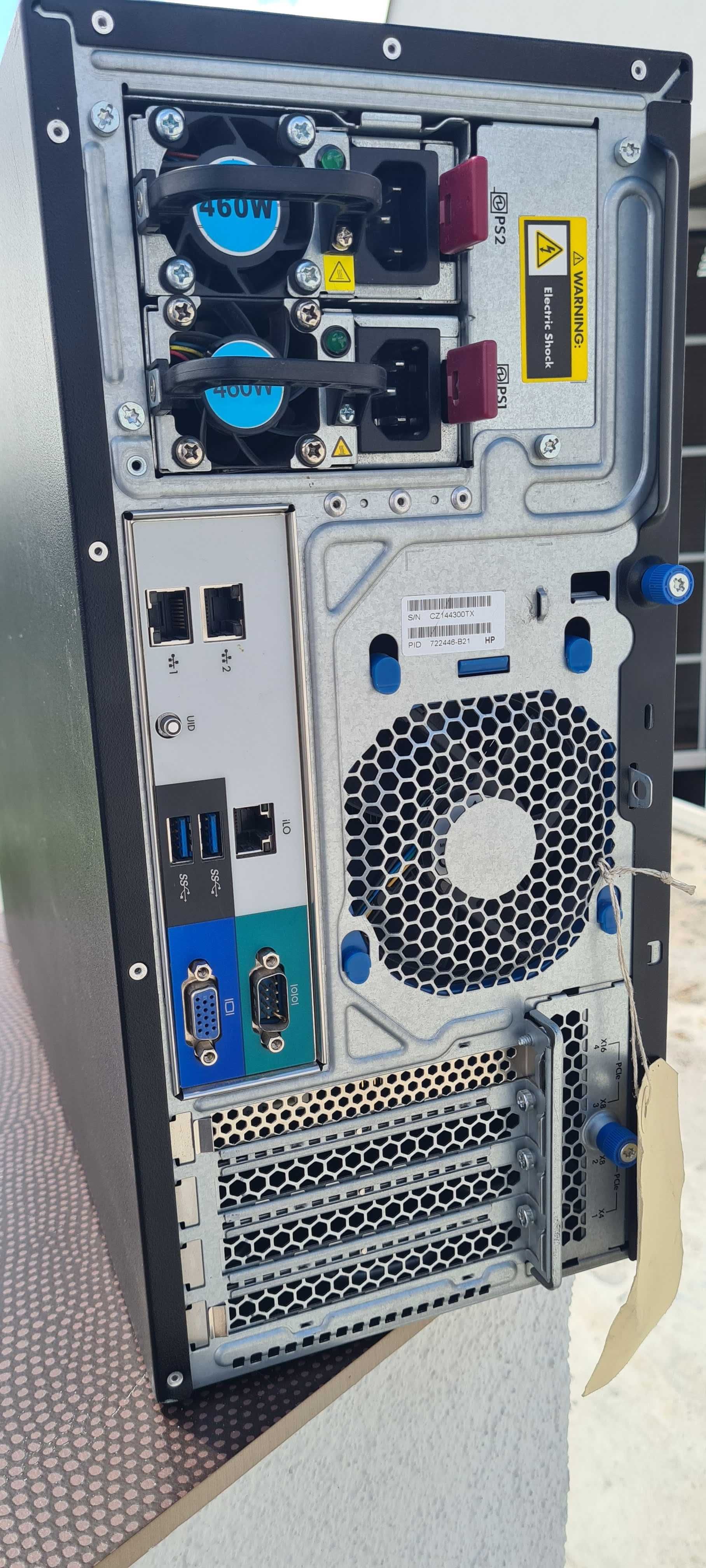 Serwer HP ProLiant ML310e Gen8 v2, 16GB RAM, HDD4x500GB, Win.Serv.2019