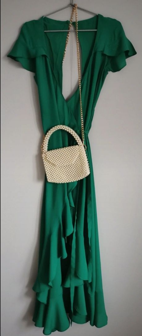 Sukienka maxi zielona Asos (S/M) #senorita #falbanka #dotańcairóżańca