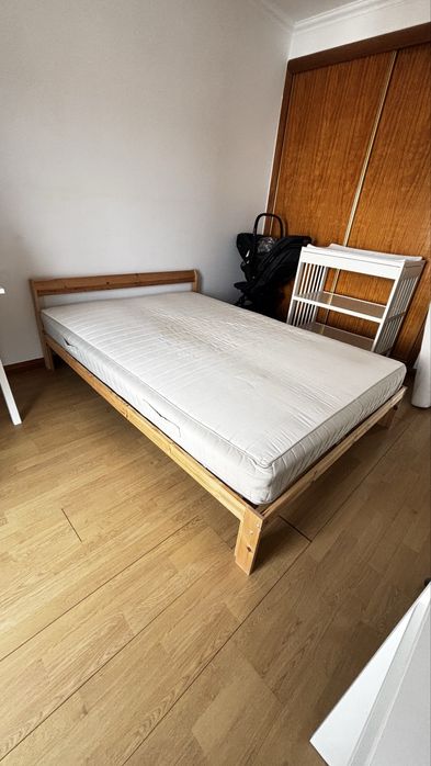 Cama ikea neiden + colchão ikea + estrado