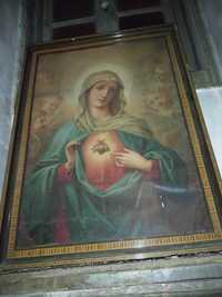 Sagrado Coração de Maria - Moldura e serigrafia, dimensões 108x78 cm
