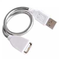 Удлинительный кабель USB, гибкий, металлический, штекер, 28,5 см.