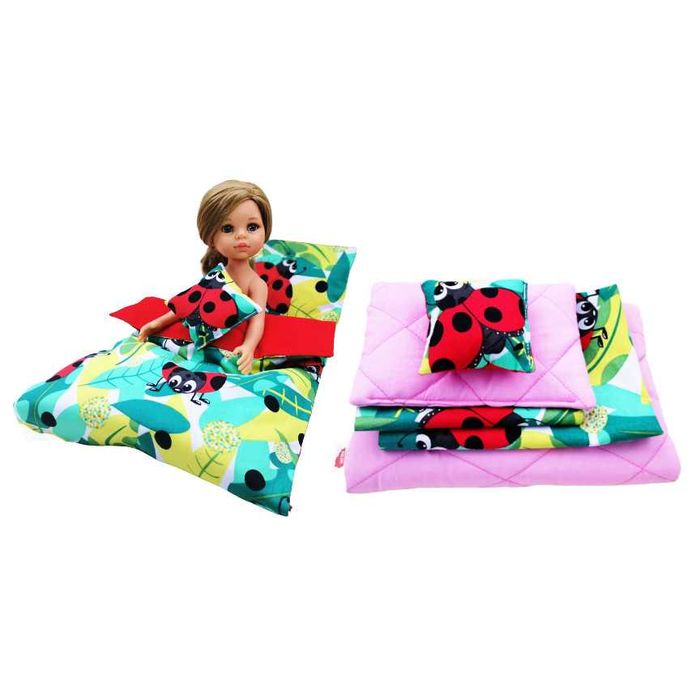 Kolekcja Bobi- Pościel dla lalki Biedronki Poszewki i wkłady- 5 części
