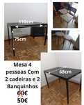 Mesa 4 Lugares Cadeira e bancos Inclusos