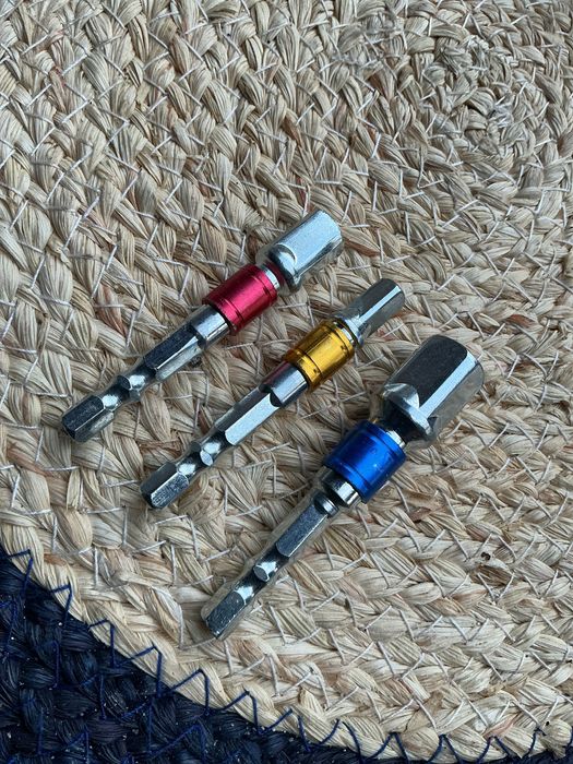 Набор 3шт переходников адаптеров шестигранка 1/4 квадрат 1/4 3/8 1/2