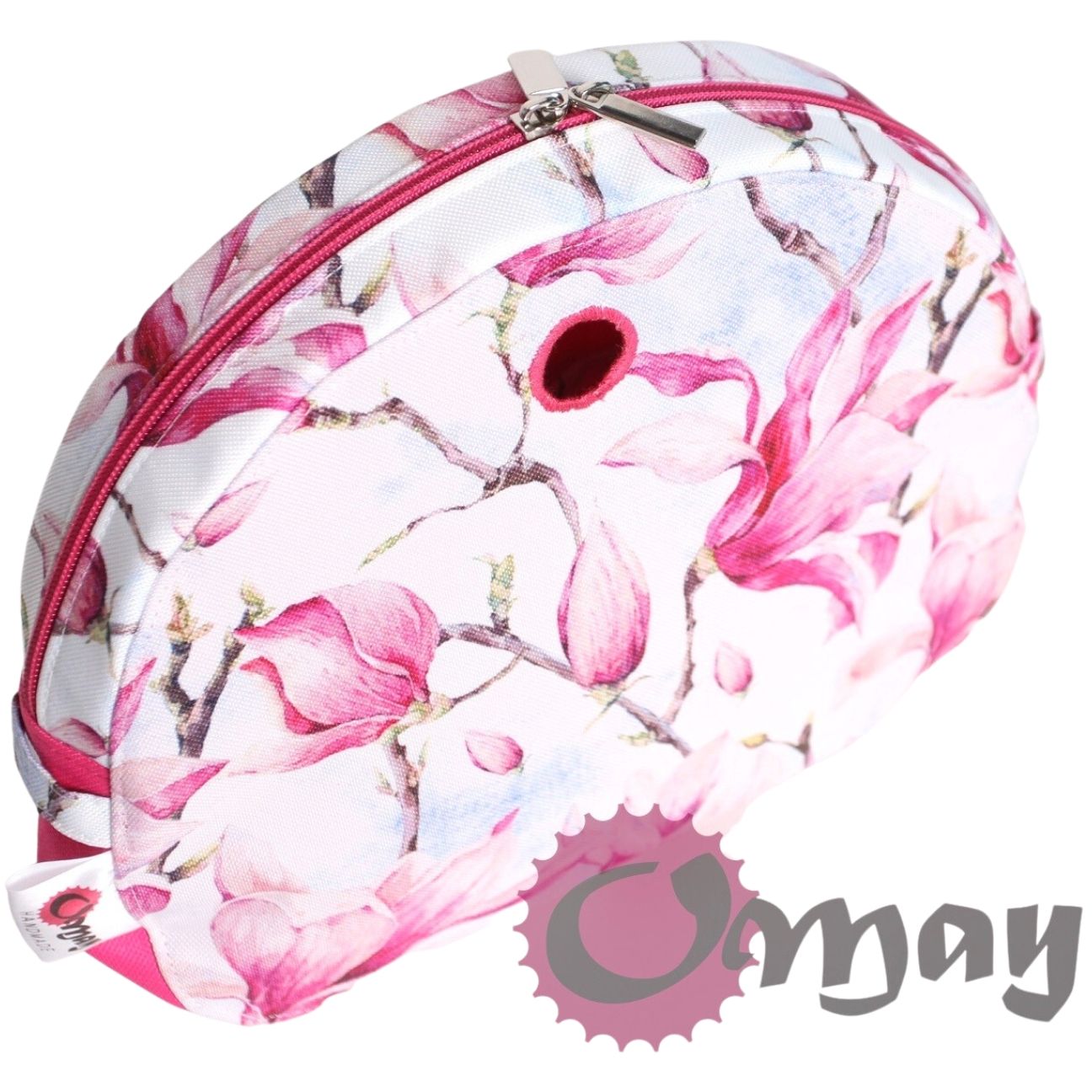 Różowy organizer OBAG MOON LIGHT kwiaty magnolie 2 kieszenie OMAY