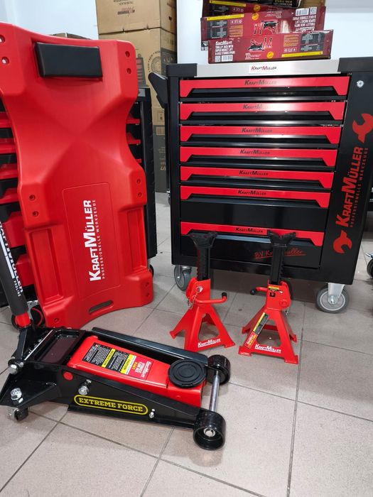 Carrinho de ferramentas Kraft Muller 7 gavetas 6 cheias com chave