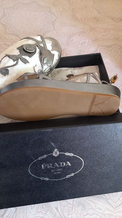 Sandálias Prada Silk Fume'Liber Tamanho 38